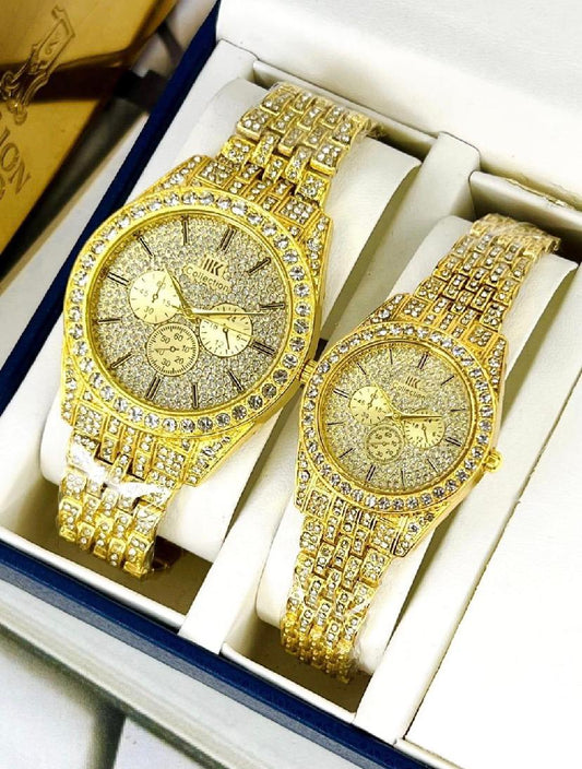 2 Pcs Couple watches Stainless Steel Timepieces for Men and Women